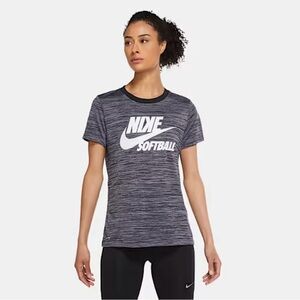 Nike Women's Black and White Softball Tee